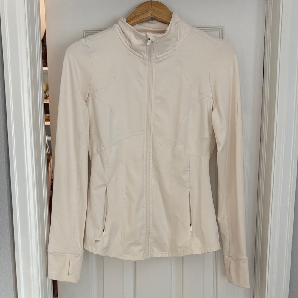 Fabletics Cream Full-Zip Utility Jacket - image 1